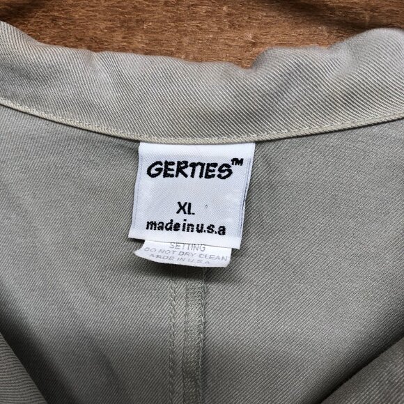 Vintage GERTIES Made USA 2 Piece Button Down Shirt & Pants Size XL Green Soft - Picture 6 of 14